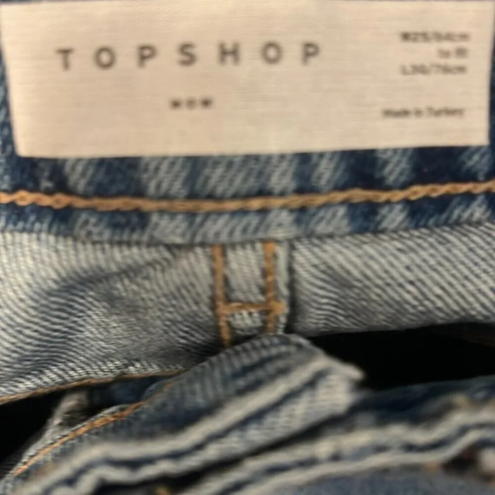 NWT Topshop slim fit high waist casual stretch trendy distressed denim jean 2